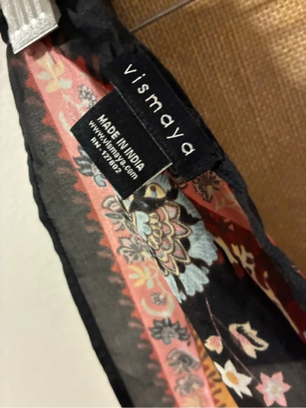 Maya Black Mustard Floral Lightweight Scarf